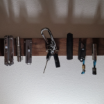 Gf got me a magnetic Kitchen Knife mount for my nightstand EDC. Love it!! Left side work edc rightside personal edc. taco keys in the middle.