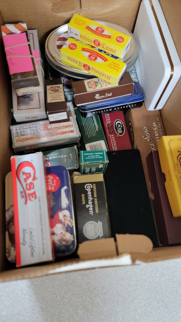 Picked up a box of knives from a shop customer...