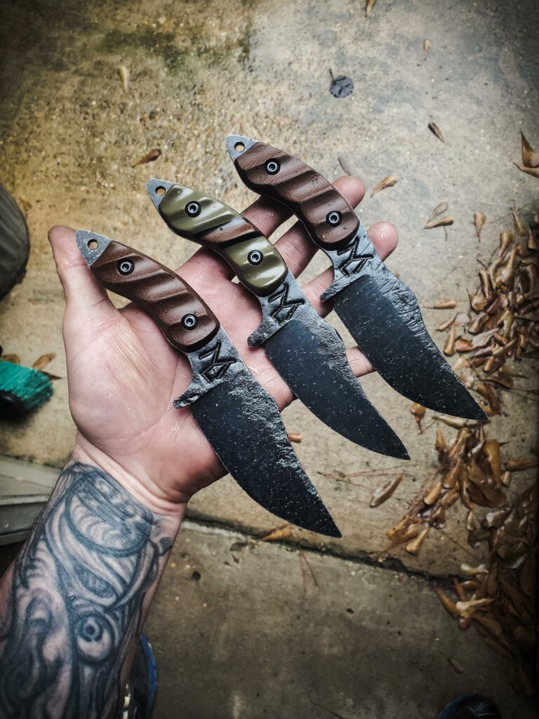 3 skinners finished up Micarta split and OD green G10 the other two Micarta 👍