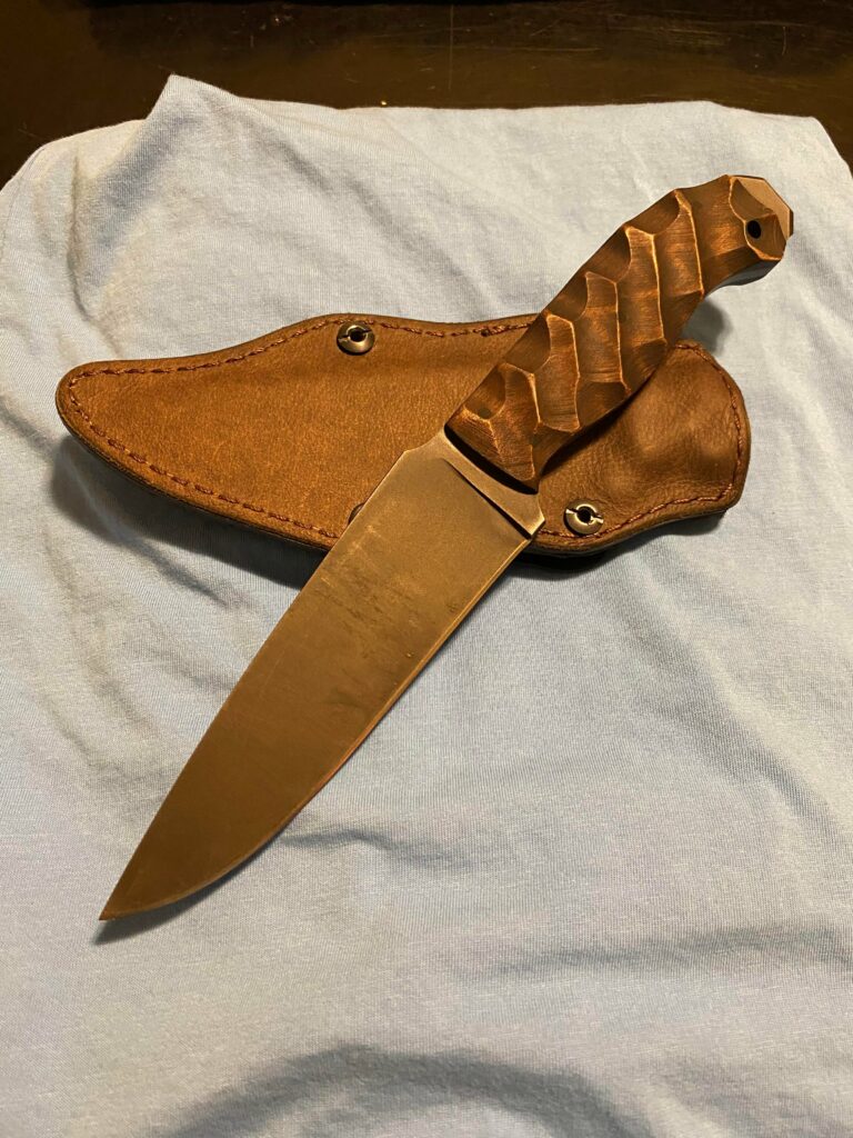 Now for something a little different. Winkler knives II spike, sculpted maple handles. 80 CrV2
