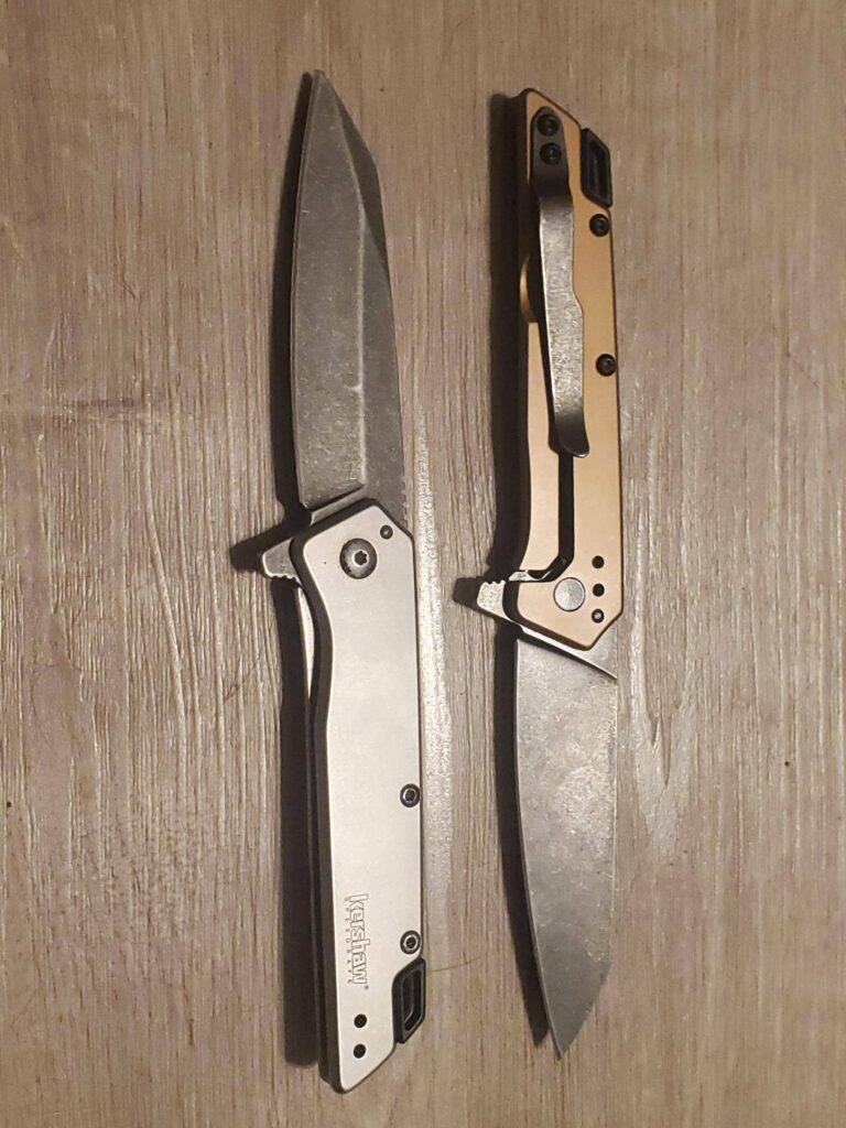 The original Kershaw Misdirect and the upgrade.