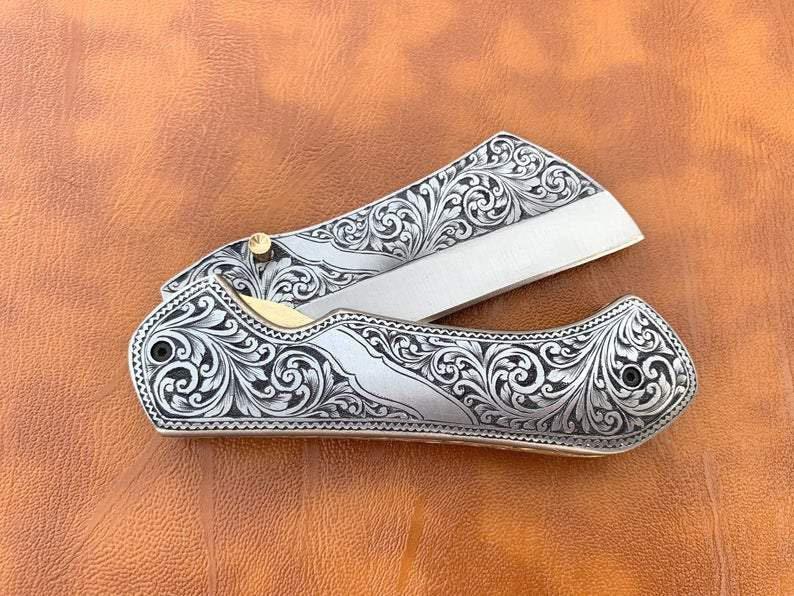 My Best Hand Engraved Folding Pocket Knife