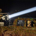 Ukraine Beamshot: some type of powerful searchlight (LED? HID?) being used to try and spot incoming drones as part of their DIY air defense. Anyone know the light used?