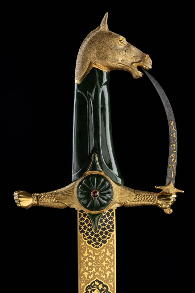 Horse head pommel custom sword.