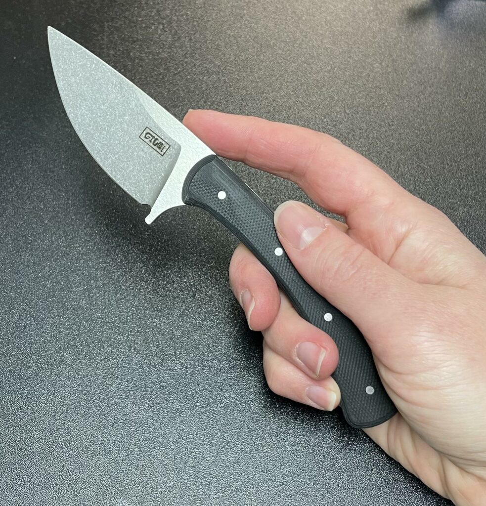 [OC] The Nymph is a field knife/skinner. 6.6 inch OAL 2.5 inch blade .125 thick cpms30v heat treated to 61hrc including deep cryo treatment G10 sure grip scales & 416 ss pins. Covenant design works sheath finished with stone washed bevels ground, with 220grit hand finished edges
