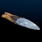 A well-preserved late Neolithic flint dagger found in Allensbach at the Lake Constance, southwest Germany, dating 2900-2800 BCE. The blade was made of flint from Monte Baldo in northern Italy. It was fastened with birch tar in a handle made of elderwood