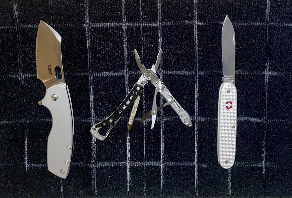 My 3 everyday carry always. Only the pocket knife goes in rotation with others. Large Pillar, Style PS, Alox 1.