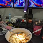 Mic stand with a flashlight makes a good portable desk lamp