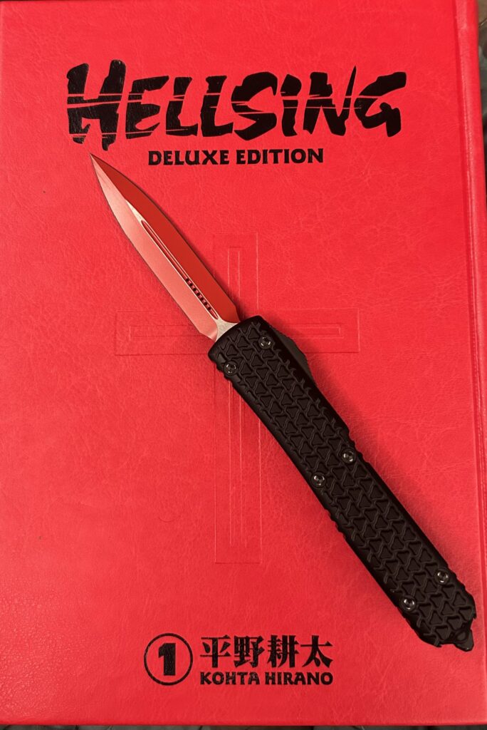 My favorite knife the microtech Sith Lord on my favorite manga