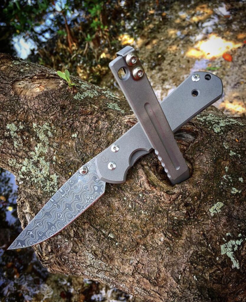 CRK Large 21 Raindrop Damascus / Maverick Ti Prybar