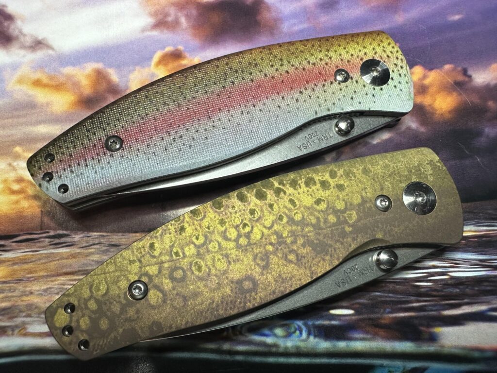 TRM OG Neutron Rainbow Trout G10 and Brown Trout Ti ano.