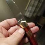 Took a break from making slipjoints and made this little fixed blade hunting knife. Help me out and let me know which direction to go, do I continue making fixed blades or keep focusing on slippies? (Slipjoint in photos for comparison)