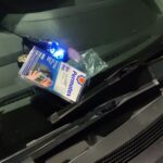 UV Flashlight curing resin from a windshield repair kit!