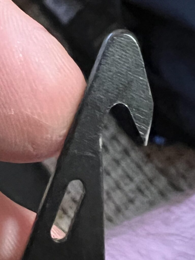 Sharpened the pull cutter on my power pint to give it dual purpose as package/ box opener. I have been using the awl as an opener and it works just not all that well. All the profiling done with the diamond file on my DL30. Pictures make it look like a hack job but it actually turned out quite well!