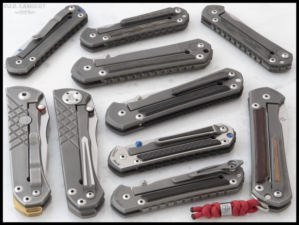 Some Chris Reeve knives with third party backspacers [OC]