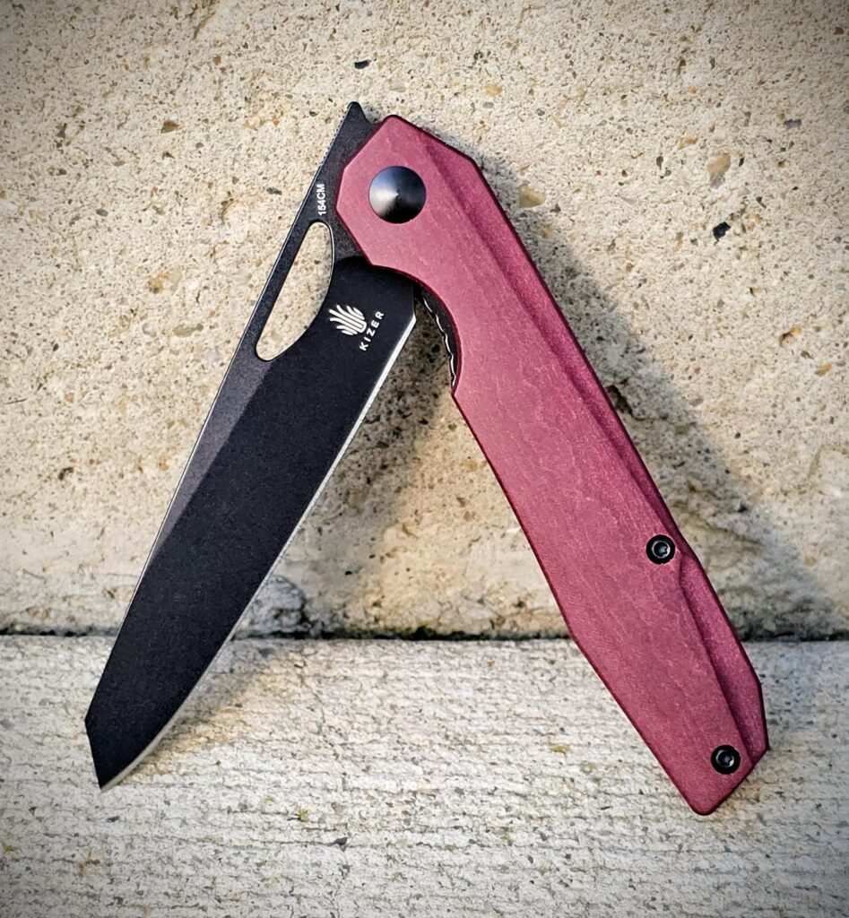 Kizer Genie w/Red Richlite Scales (2717 x 2938px)