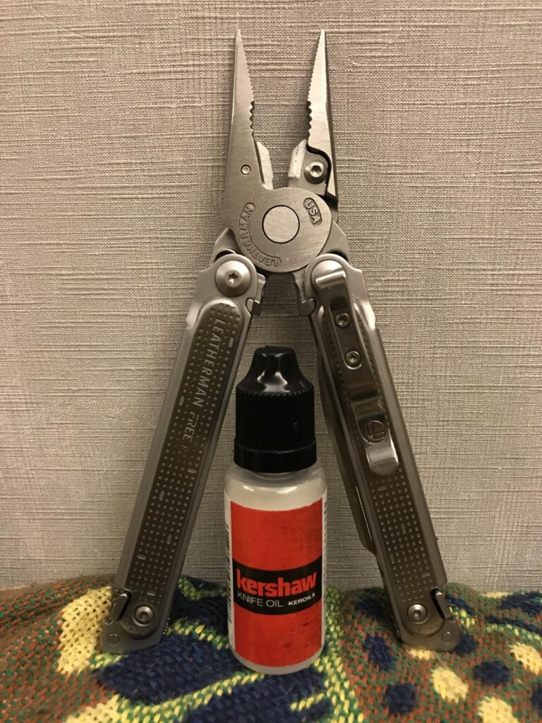 The smoothest knife oil I have ever used give leatherma Free p2, “ kershaw keroil x ”