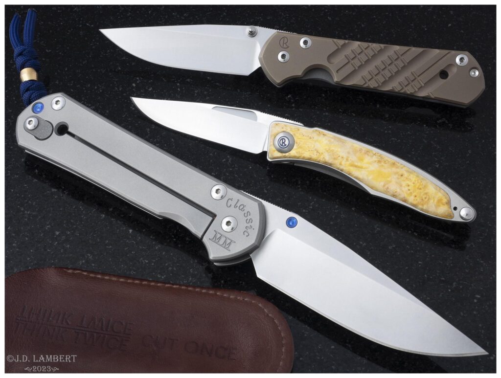 The past few local gun shows have been good to me in the blade department. A couple of Chris Reeve Sebenzas & a Mnandi. [OC]