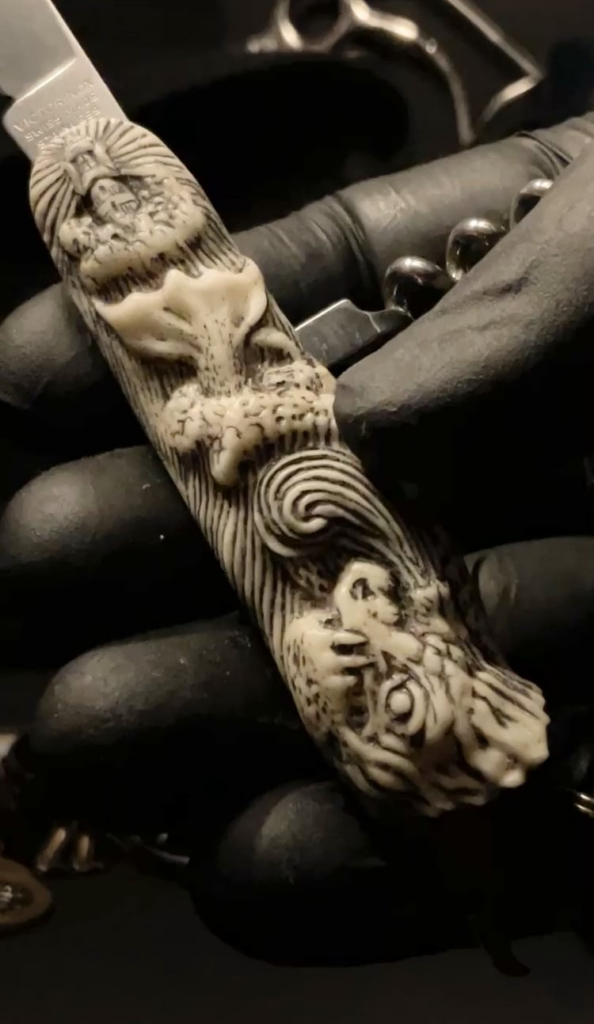 Handle carved from stabilized antler - victorinox Waiter