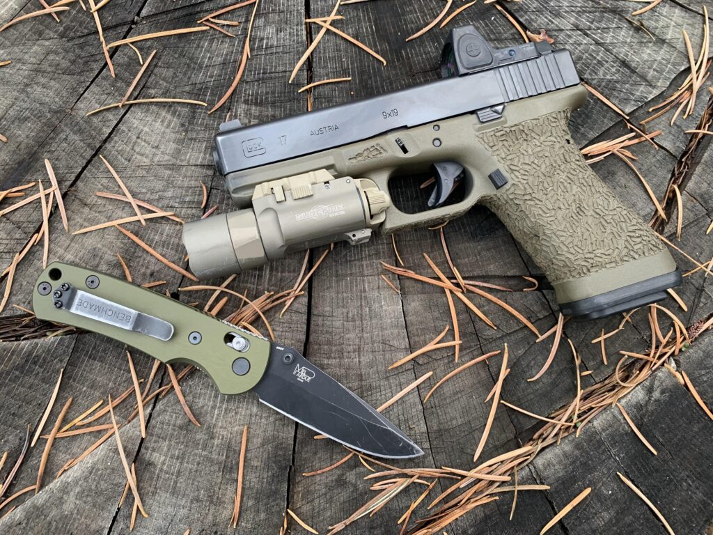 Old Benchmade Griptilian with new AWT Scales & G17.3 as a treat