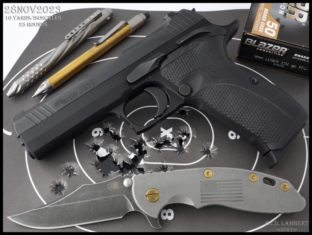 SIG P210 Carry, Hinderer XM-18, Nottingham Tactical Pen & Pencil [OC]