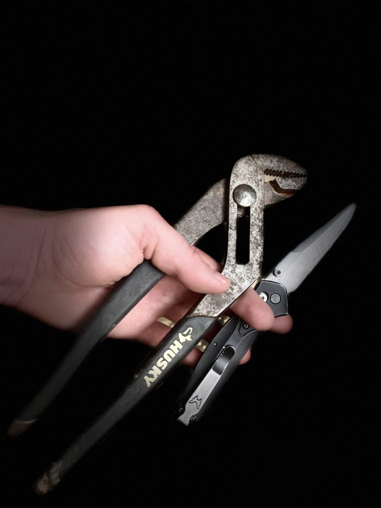 Skeletool got stuck in the dryer while step-sis was watching. Had to make do. How’d I do?