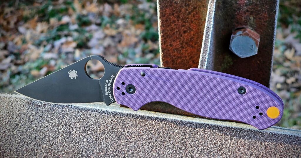 Spyderco Para 3 on a Frosty Morning (3835 x 2007px)