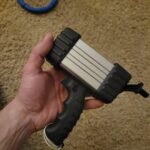 Goodwill windup flashlight with beamshot.