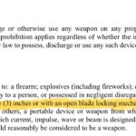 From my college’s weapons policy.