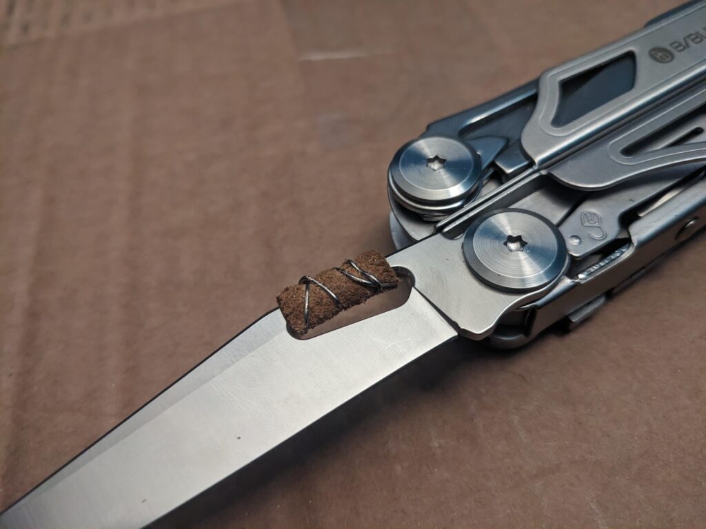 Padded out the thumb hole on my new Bilbury Pro for smoother one-handed opening.