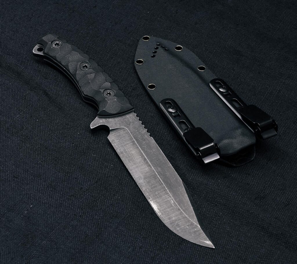 Not a fan of all black knives, so added a touch of grey, hope it's not too spicy. 80CrV2, 61HRC, G10