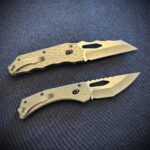 Just finished making these crossbar folders in Titanium and MagnaCut with laser patterned scales and clips. Damn laser is so cool to work with I may just laser every piece of metal in the shop 😂.