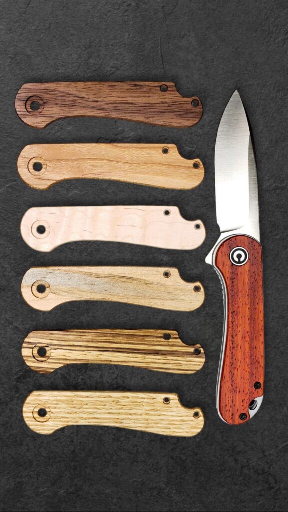 Some custom wood scales I made for the Civivi Elementum.