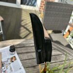 I dyed my leather sheaths. Now they match with the handles.