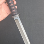 Non-traditional tanto knife, with blade made of 1070 steel.