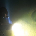 I built an 10k + lumen underwater flashlight. Here it is in action.