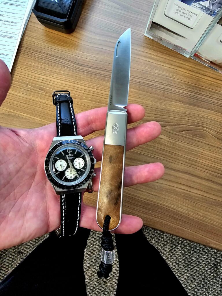 Say what you want about James Brand pricing, regardless their knives are collection worthy! James Brand Wayland Sycamore S35VN... slippy heaven!!!!