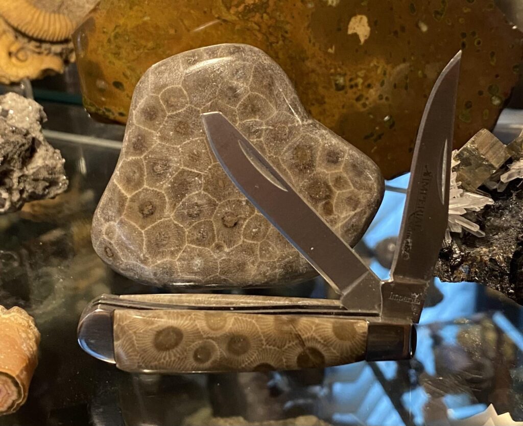 Imperial Schrade with a Petosky Stone handle.