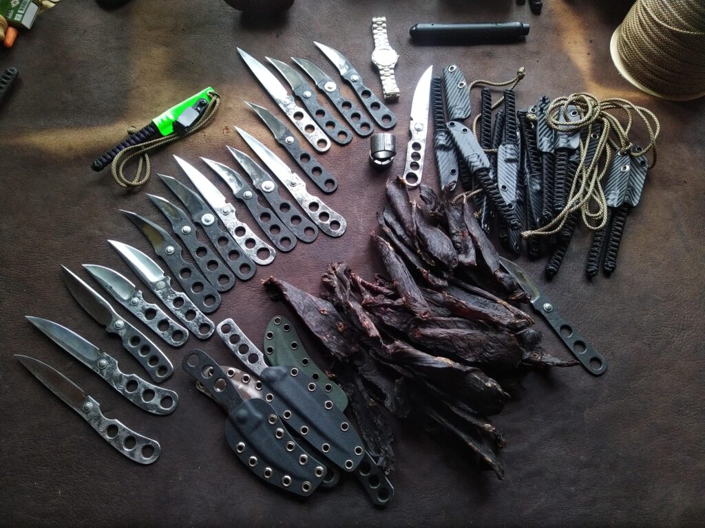 Knives and Beef Jerky.