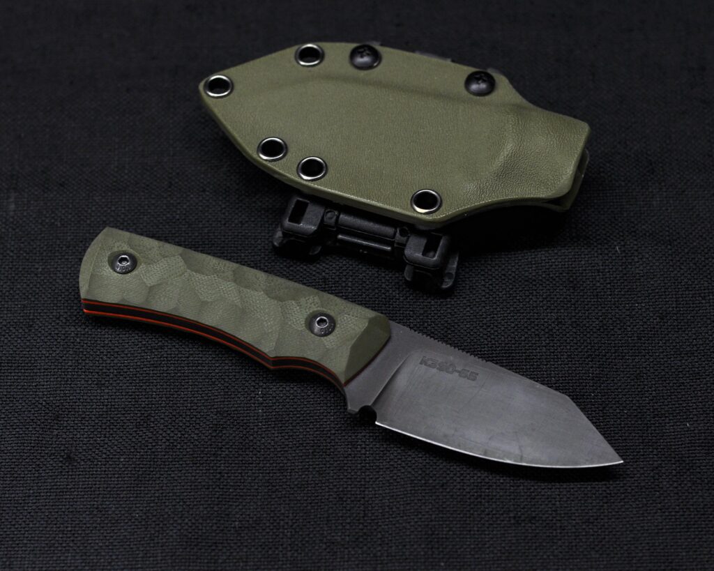 My latest, reverse tanto tip, K390 @ 65HRC. 6.9" OAL