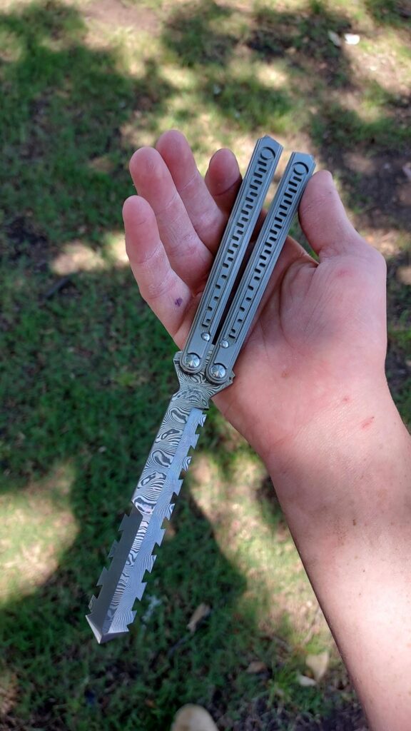 NKD/NBD Black Balisong damascus Xolo v2