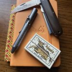 GEC #35 Calf Pen, Fellhoelter Tinybolt, Rhodia note pad, matches.