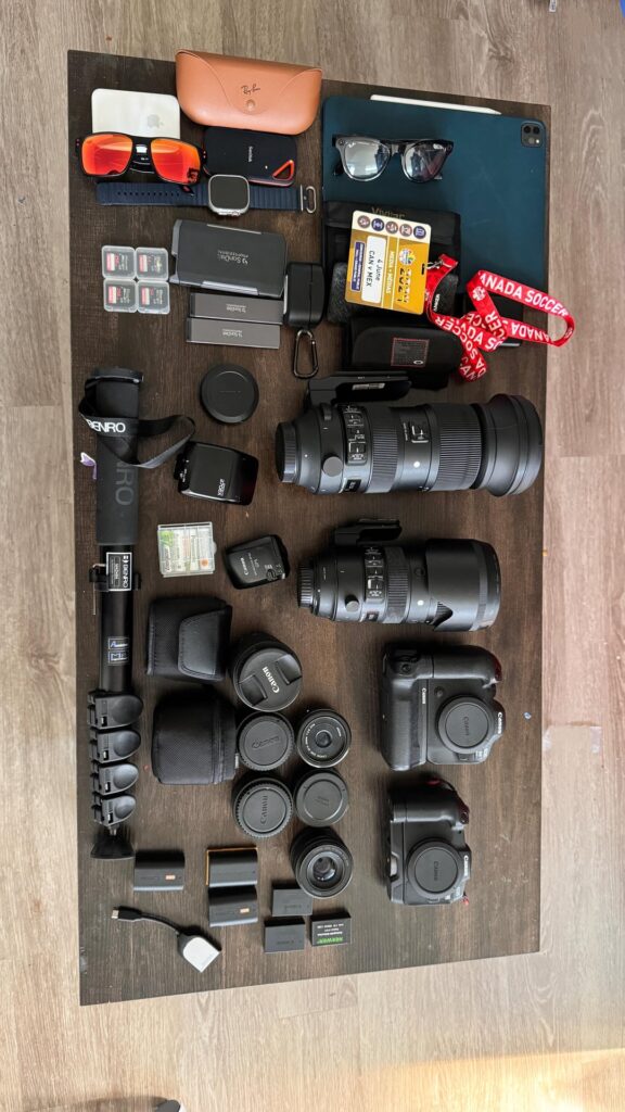 What’s in my bag(s) for soccer game coverage