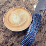 “Power” Model and latte. Great start to Frontflipperfriday 😊