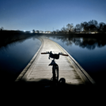 Got this shot of my D4V2's beam on turbo while biking.