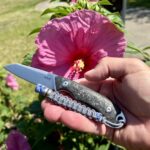 Fixed Blade EDC: MKM Pocket Tango marbled carbon fiber / magnacut  with custom lanyard by Extinction Level Event