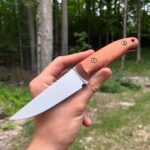 Almost finished with this camp knife! 1095 w/ Apple Wood