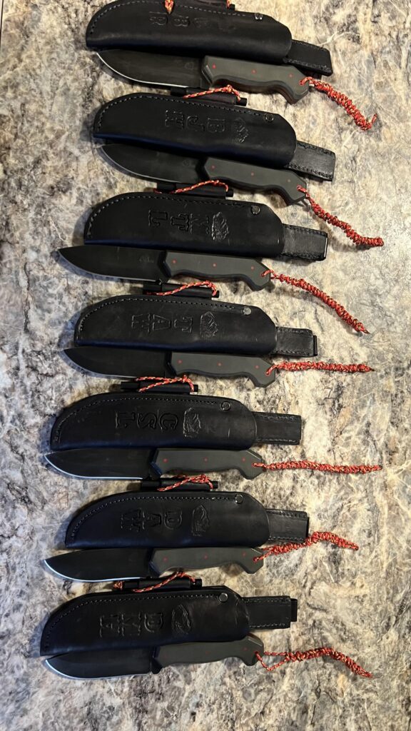Made a few knives for my son and his friends camping trip