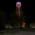 My Town Changed the Lights on the Watwr Tower for the 4th of July… I Had to Blast it!!