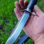 A slight modification for my Black & Silver Finka knife. Customer requested 5.90 inch long blade instead of normal 5.11 inch length. What do you think of this variant?